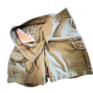 LLBean Mens Cargo Shorts Khaki Cotton Natural Fit Size 40W